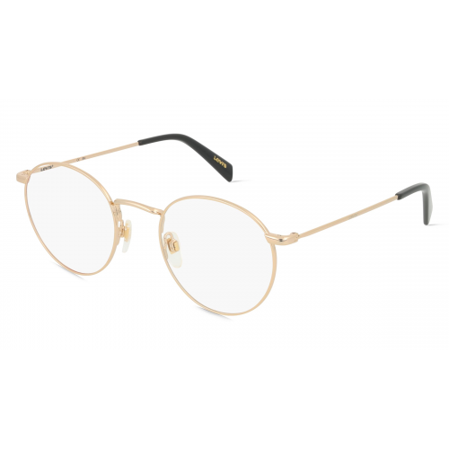 Levi's LV1007 Unisex-Brille inkl. Gläser Vollrand Rund Metall-Gestell 50mm/21mm/145mm, gold