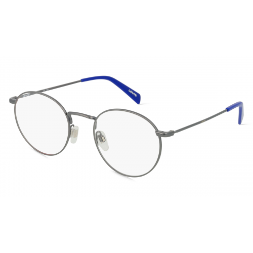 Levi's LV1007 Unisex-Brille inkl. Gläser Vollrand Rund Metall-Gestell 50mm/21mm/145mm, silber