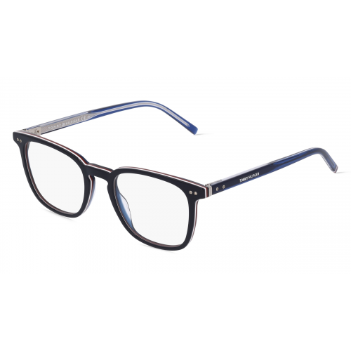 Tommy Hilfiger TH1814 Herren-Brille inkl. Gläser Vollrand Eckig Acetat-Gestell 51mm/20mm/150mm, blau