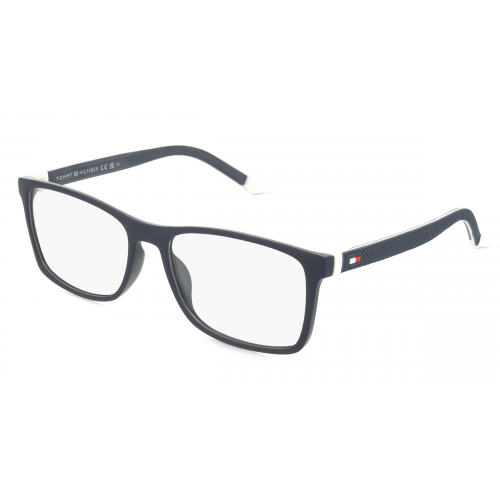 Tommy Hilfiger Eyewear TH 1785 Herren-Brille inkl. Gläser Vollrand Eckig Kunststoff-Gestell 55mm/17mm/140mm, blau