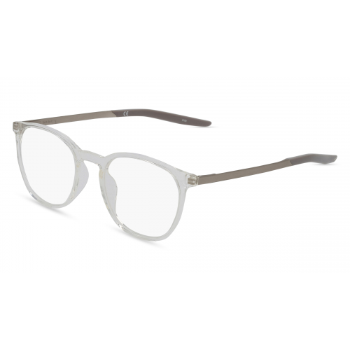 Nike 7280 Unisex-Brille inkl. Gläser Vollrand Rund Acetat Metall-Gestell 50mm/20mm/145mm, transparent