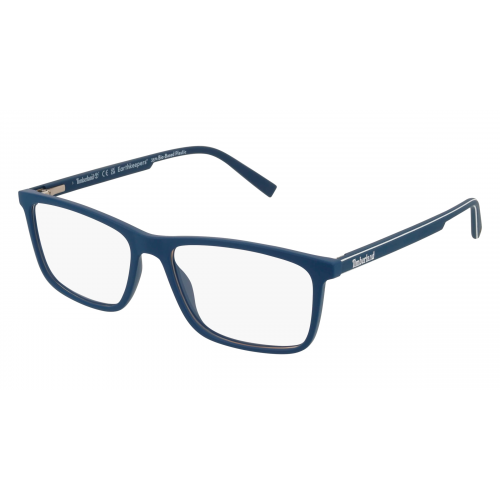 Timberland TB1623 Herren-Brille inkl. Gläser Vollrand Eckig Bio-Kunststoff-Gestell 56mm/16mm/150mm, Blau