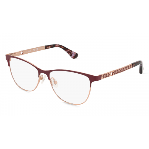 Guess GU2883 Damen-Brille inkl. Gläser Vollrand Eckig Metall-Gestell 53mm/14mm/140mm, rot