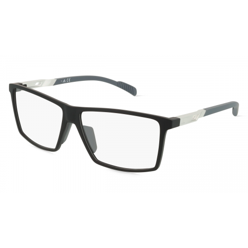 Adidas SP5018 Unisex-Brille inkl. Gläser Vollrand Eckig Kunststoff Metall-Gestell 60mm/13mm/135mm, schwarz