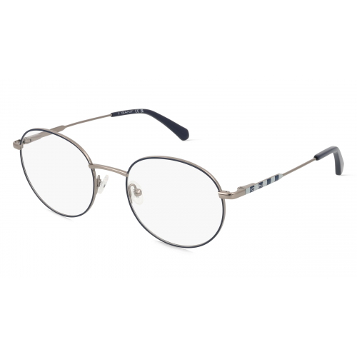 Gant GA3262 Herren-Brille inkl. Gläser Vollrand Rund Metall-Gestell 53mm/20mm/145mm, blau