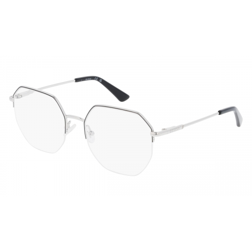 Guess GU2935 Damen-Brille inkl. Gläser Halbrand Eckig Metall-Gestell 52mm/18mm/140mm, schwarz