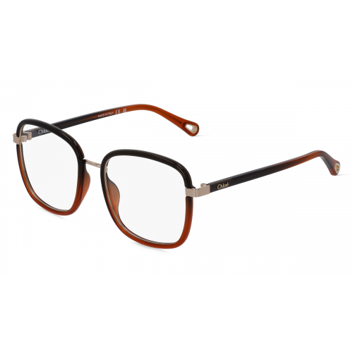 Chloé CH0034O Unisex-Brille inkl. Gläser Vollrand Eckig Acetat-Gestell 53mm/18mm/140mm, schwarz