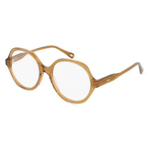 Chloé CH0083O Unisex-Brille inkl. Gläser Vollrand Rund Acetat-Gestell 53mm/18mm/140mm, braun