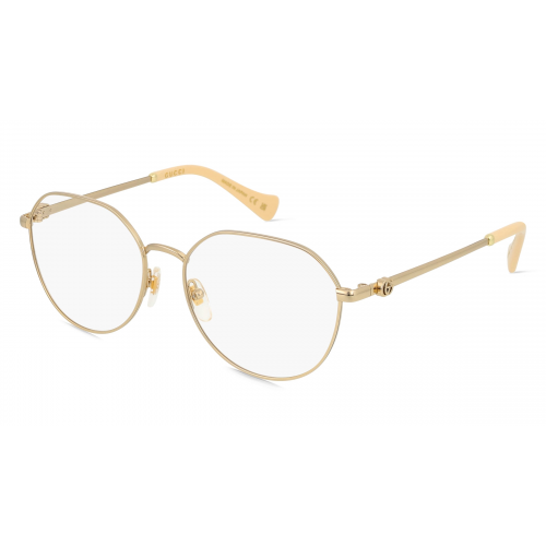 Gucci GG1145O Unisex-Brille inkl. Gläser Vollrand Rund Metall-Gestell 54mm/16mm/140mm, Gold