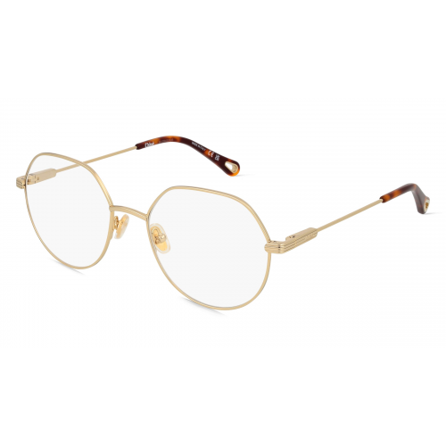 Chloé CH0137O Unisex-Brille inkl. Gläser Vollrand Achteckig Edelstahl-Gestell 53mm/18mm/145mm, gold