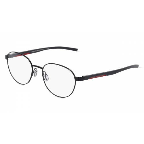 Porsche Design P8746 Unisex-Brille inkl. Gläser Vollrand Rund Metall-Gestell 53mm/19mm/145mm, schwarz