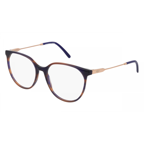 MINI EYEWEAR 741028 Damen-Brille inkl. Gläser Vollrand Panto Material Mix-Gestell 52mm/16mm/140mm, blau