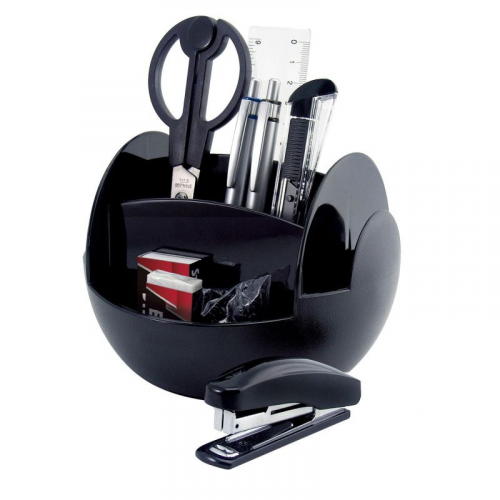 Premium rotierender Schreibtischorganizer,inkl. 9-teiligem Zubehör, schwarz