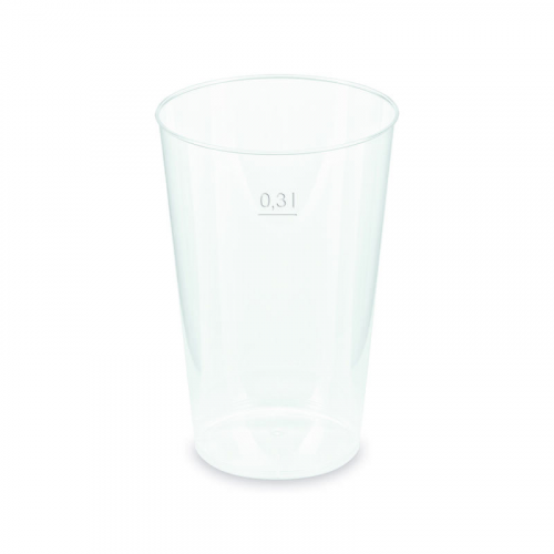 Mehrwegbecher Pfandbecher transparent PP Eichstrich 0,3 l O 7,9 cm,  25 Stk.