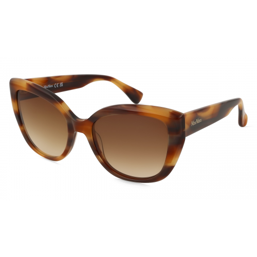 Max Mara MM0040 Damen-Sonnenbrille Vollrand Cateye Acetat-Gestell, braun