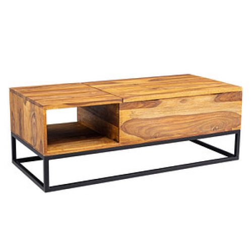 WOHNLING Couchtisch Massivholz sheesham 110,0 x 50,0 x 40,0 cm