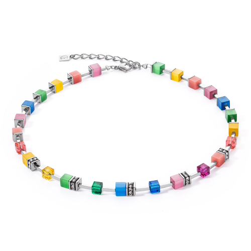 Coeur de Lion 2700/10-1500 Damen-Halskette GeoCUBE Iconic Pure Rainbow