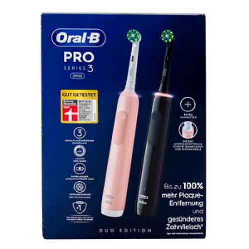 2 Oral-B Pro 3 3900 Duo Elektrische Zahnbürsten