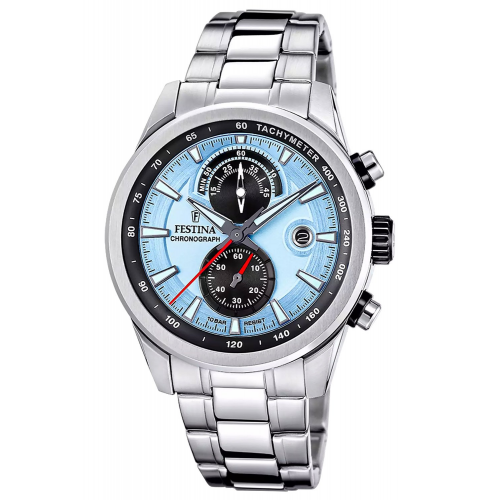 Festina F20694/2 Herren-Chronograph Stahl/Hellblau