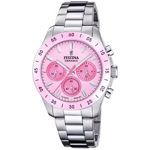 Festina F20693/2 Damenuhr Chronograph Stahl/Rosa