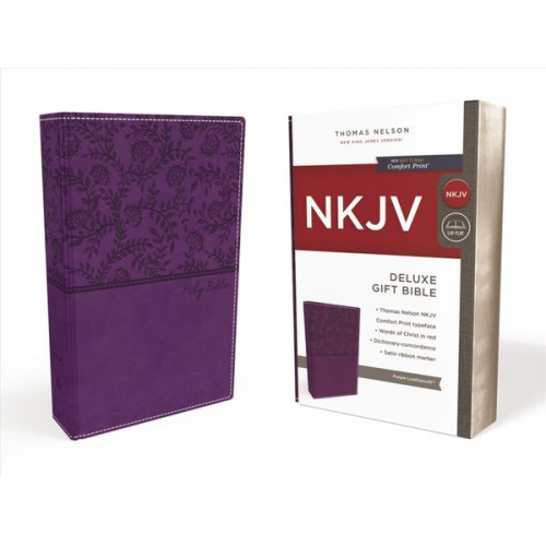 Thomas Nelson - NKJV, Deluxe Gift Bible, Imitation Leather, Purple, Red Letter Edition