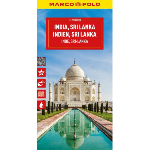 Marco Polo - MARCO POLO Reisekarte Indien, Sri Lanka 1:2,5 Mio.