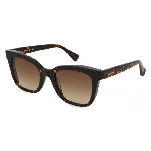 Max Mara MM0067 Damen-Sonnenbrille Vollrand Eckig Acetat-Gestell, braun