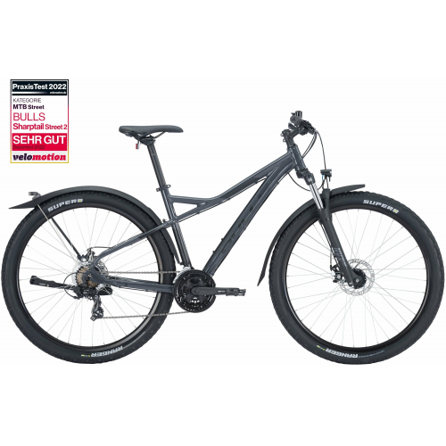 BULLS Sharptail Street 2 27,5, 21 Gang Kettenschaltung, Herrenfahrrad, Diamant, Modell 2024, 27,5 Zoll 41 cm nano grey