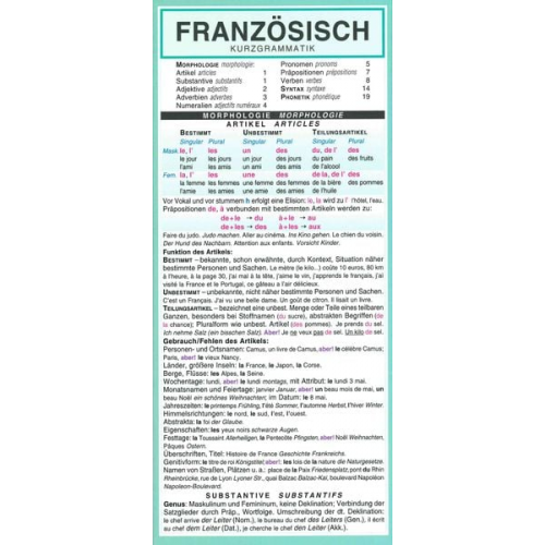 Vratislav Slezák - Leporello: Französisch Kurzgrammatik – Die komplette Grammatik im Überblick