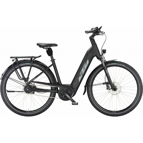 KTM CENTO 5 RT (500 Wh), 5 Gang Kettenschaltung, Damenfahrrad, Deep, Modell 2024, 28 Zoll 43 cm black matt (grey+green)