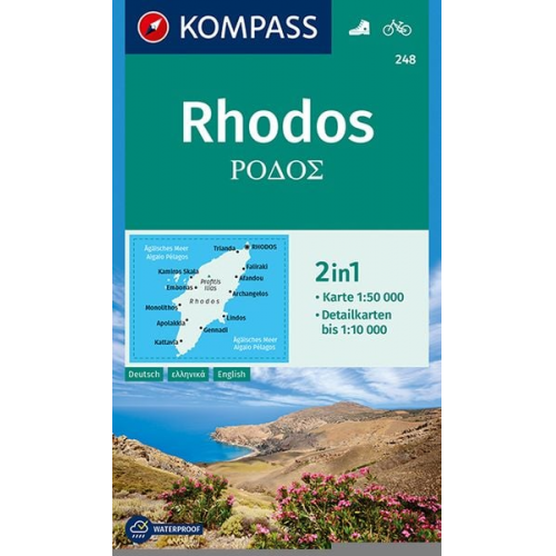 KOMPASS Wanderkarte 248 Rhodos 1:50.000