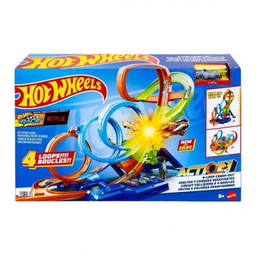 Hot Wheels Action "4 Loopings Crash Gefahr