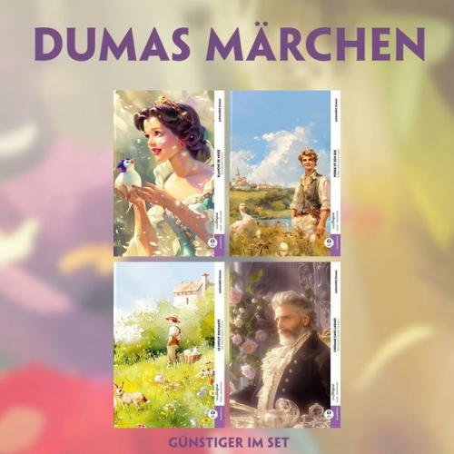 Alexandre Dumas - 4 Dumas Märchen (4 Bücher + Audio-Online) - Frank-Lesemethode - Kommentierte zweisprachige Ausgabe Französisch-Deutsch