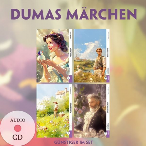 Alexandre Dumas - 4 Dumas Märchen (4 Bücher + Audio-CDs) - Frank-Lesemethode - Kommentierte zweisprachige Ausgabe Französisch-Deutsch