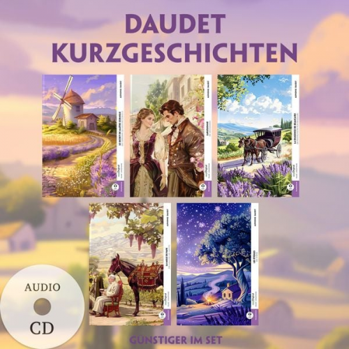 Alphonse Daudet - 5 Daudet Kurzgeschichten (5 Bücher + Audio-CDs) - Frank-Lesemethode - Kommentierte zweisprachige Ausgabe Französisch-Deutsch