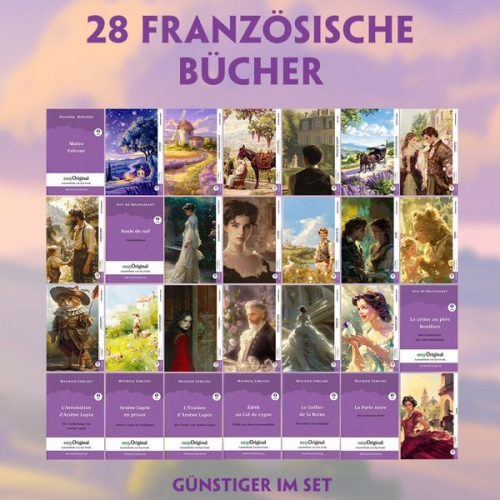 Maurice Leblanc Guy de Maupassant Prosper Merimée Emile Zola Charles Perrault - 28 französische Bücher (28 Bücher + Audio-Online) - Frank-Lesemethode - Kommentierte zweisprachige Ausgabe Französisch-Deutsch