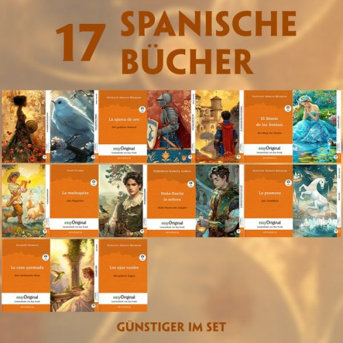 Cuentos Gustavo Adolfo Becquer Federico García Lorca Joaquín Dicenta Juan Valera - 17 spanische Bücher (17 Bücher + Audio-Online) - Frank-Lesemethode - Kommentierte zweisprachige Ausgabe Spanisch-Deutsch