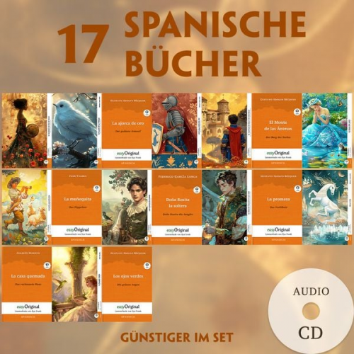 Cuentos Gustavo Adolfo Becquer Federico García Lorca Joaquín Dicenta Juan Valera - 17 spanische Bücher (17 Bücher + Audio-CDs) - Frank-Lesemethode - Kommentierte zweisprachige Ausgabe Spanisch-Deutsch