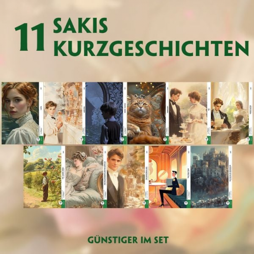 Hector Hugh Munro (Saki) - 11 Sakis Kurzgeschichten (11 Bücher + Audio-Online) - Frank-Lesemethode - Kommentierte zweisprachige Ausgabe Englisch-Deutsch