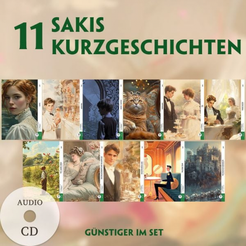 Hector Hugh Munro (Saki) - 11 Sakis Kurzgeschichten (11 Bücher + Audio-CDs) - Frank-Lesemethode - Kommentierte zweisprachige Ausgabe Englisch-Deutsch