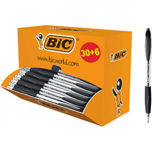 BIC Kugelschreiber ATLANTIS Classic schwarz Schreibfarbe schwarz, 36 St.