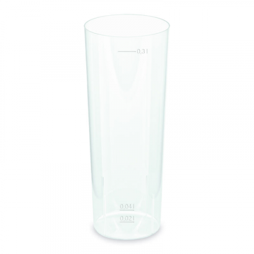 Mehrwegbecher Longdrink transparent PP Eichstriche 2 cl 4cl 0,3l, 10 Stk.