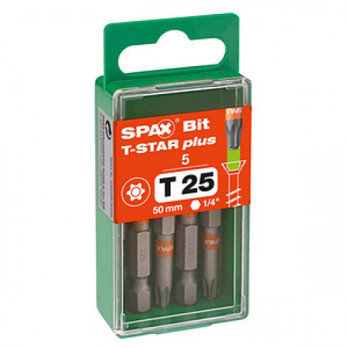 5 SPAX® T25 T-STAR  Plus Bits, 5 St.