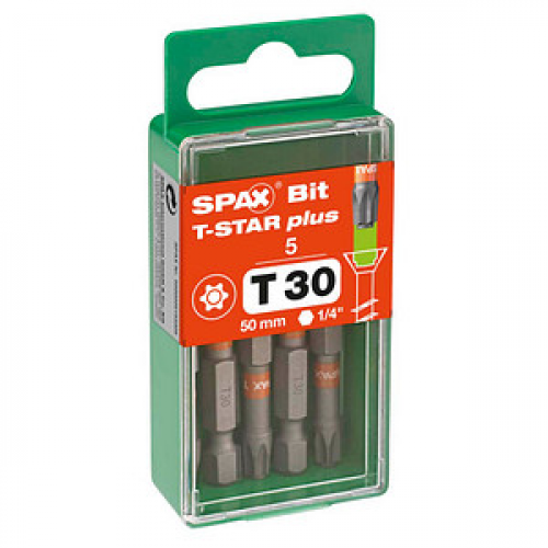 5 SPAX® T30 T-STAR  Plus Bits, 5 St.