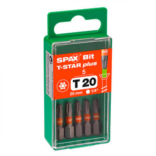 5 SPAX® T20 T-STAR  Plus Bits, 5 St.