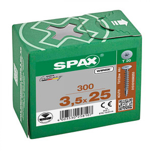 SPAX® Rückwandschrauben T20 Flachkopf WIROX 3,5 mm x 25 mm, 300 St.