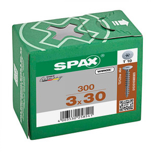 SPAX® Rückwandschrauben T10 Flachkopf WIROX 3 mm x 30 mm, 300 St.