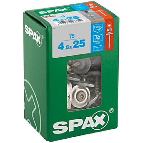 SPAX® Spenglerschrauben T20 Linsensenkkopf A2 8 mm x 25 mm, 75 St.