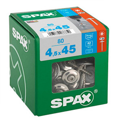 SPAX® Spenglerschrauben T20 Linsensenkkopf A2 8 mm x 45 mm, 80 St.