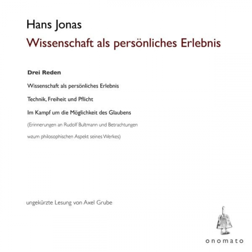 Hans Jonas - Wissenschaft als persönliches Erlebnis